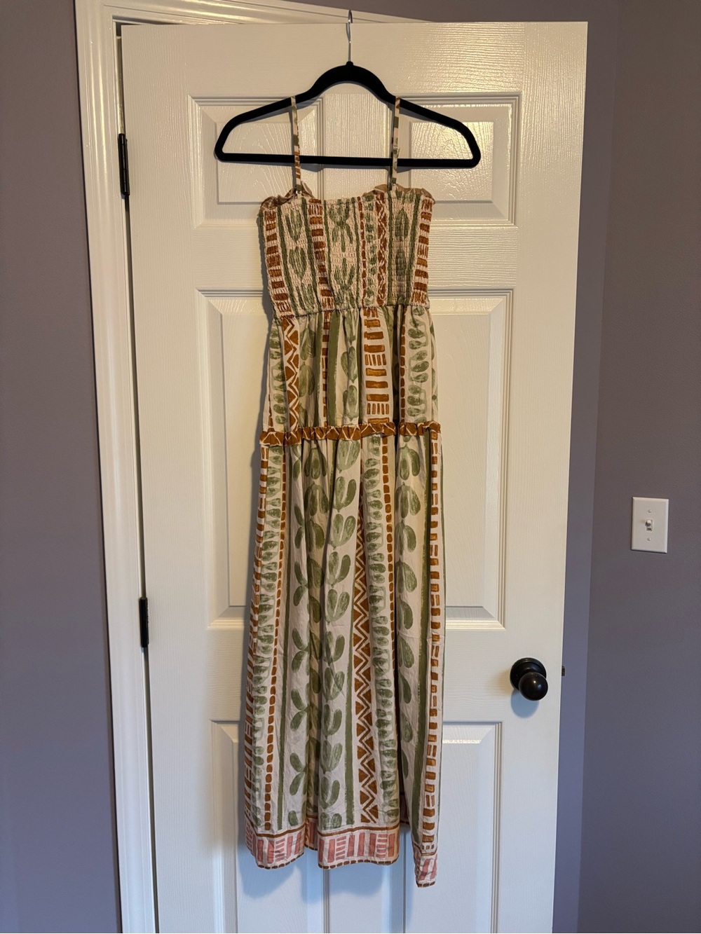 Bohemian Orange & Sage Printed Maxi Dress - Picture 6 of 9